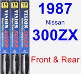 Front & Rear Wiper Blade Pack for 1987 Nissan 300ZX - Vision Saver