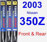 Front & Rear Wiper Blade Pack for 2003 Nissan 350Z - Vision Saver