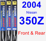 Front & Rear Wiper Blade Pack for 2004 Nissan 350Z - Vision Saver