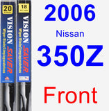 Front Wiper Blade Pack for 2006 Nissan 350Z - Vision Saver