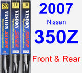 Front & Rear Wiper Blade Pack for 2007 Nissan 350Z - Vision Saver