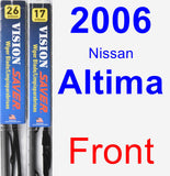 Front Wiper Blade Pack for 2006 Nissan Altima - Vision Saver