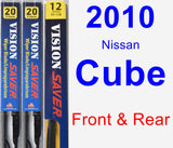 Front & Rear Wiper Blade Pack for 2010 Nissan Cube - Vision Saver