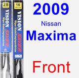 Front Wiper Blade Pack for 2009 Nissan Maxima - Vision Saver