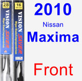 Front Wiper Blade Pack for 2010 Nissan Maxima - Vision Saver