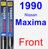 Front Wiper Blade Pack for 1990 Nissan Maxima - Vision Saver