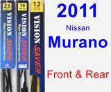 Front & Rear Wiper Blade Pack for 2011 Nissan Murano - Vision Saver