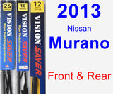 Front & Rear Wiper Blade Pack for 2013 Nissan Murano - Vision Saver