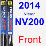 Front Wiper Blade Pack for 2014 Nissan NV200 - Vision Saver