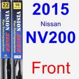 Front Wiper Blade Pack for 2015 Nissan NV200 - Vision Saver