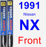 Front Wiper Blade Pack for 1991 Nissan NX - Vision Saver