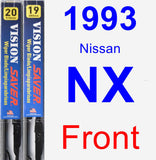 Front Wiper Blade Pack for 1993 Nissan NX - Vision Saver