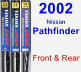 Front & Rear Wiper Blade Pack for 2002 Nissan Pathfinder - Vision Saver