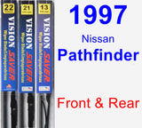 Front & Rear Wiper Blade Pack for 1997 Nissan Pathfinder - Vision Saver