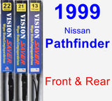 Front & Rear Wiper Blade Pack for 1999 Nissan Pathfinder - Vision Saver