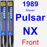 Front Wiper Blade Pack for 1989 Nissan Pulsar NX - Vision Saver