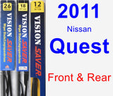Front & Rear Wiper Blade Pack for 2011 Nissan Quest - Vision Saver