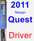 Driver Wiper Blade for 2011 Nissan Quest - Vision Saver