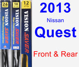 Front & Rear Wiper Blade Pack for 2013 Nissan Quest - Vision Saver