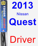 Driver Wiper Blade for 2013 Nissan Quest - Vision Saver