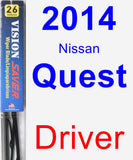 Driver Wiper Blade for 2014 Nissan Quest - Vision Saver