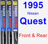 Front & Rear Wiper Blade Pack for 1995 Nissan Quest - Vision Saver