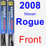 Front Wiper Blade Pack for 2008 Nissan Rogue - Vision Saver
