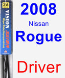Driver Wiper Blade for 2008 Nissan Rogue - Vision Saver