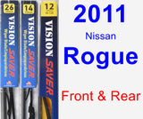 Front & Rear Wiper Blade Pack for 2011 Nissan Rogue - Vision Saver