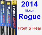 Front & Rear Wiper Blade Pack for 2014 Nissan Rogue - Vision Saver