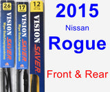 Front & Rear Wiper Blade Pack for 2015 Nissan Rogue - Vision Saver