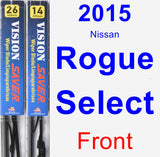 Front Wiper Blade Pack for 2015 Nissan Rogue Select - Vision Saver
