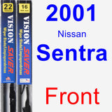 Front Wiper Blade Pack for 2001 Nissan Sentra - Vision Saver