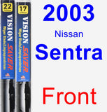 Front Wiper Blade Pack for 2003 Nissan Sentra - Vision Saver