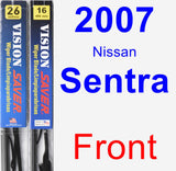 Front Wiper Blade Pack for 2007 Nissan Sentra - Vision Saver