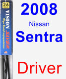 Driver Wiper Blade for 2008 Nissan Sentra - Vision Saver