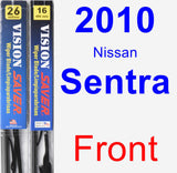 Front Wiper Blade Pack for 2010 Nissan Sentra - Vision Saver