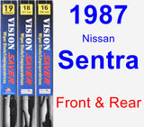 Front & Rear Wiper Blade Pack for 1987 Nissan Sentra - Vision Saver