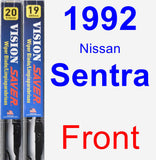 Front Wiper Blade Pack for 1992 Nissan Sentra - Vision Saver