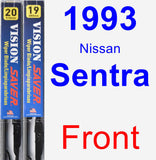 Front Wiper Blade Pack for 1993 Nissan Sentra - Vision Saver