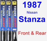 Front & Rear Wiper Blade Pack for 1987 Nissan Stanza - Vision Saver