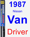 Driver Wiper Blade for 1987 Nissan Van - Vision Saver