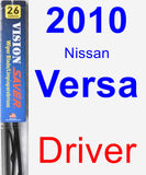 Driver Wiper Blade for 2010 Nissan Versa - Vision Saver