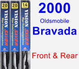 Front & Rear Wiper Blade Pack for 2000 Oldsmobile Bravada - Vision Saver