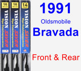 Front & Rear Wiper Blade Pack for 1991 Oldsmobile Bravada - Vision Saver