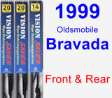 Front & Rear Wiper Blade Pack for 1999 Oldsmobile Bravada - Vision Saver