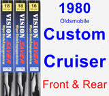 Front & Rear Wiper Blade Pack for 1980 Oldsmobile Custom Cruiser - Vision Saver