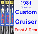 Front & Rear Wiper Blade Pack for 1981 Oldsmobile Custom Cruiser - Vision Saver