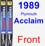 Front Wiper Blade Pack for 1989 Plymouth Acclaim - Vision Saver