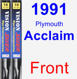 Front Wiper Blade Pack for 1991 Plymouth Acclaim - Vision Saver